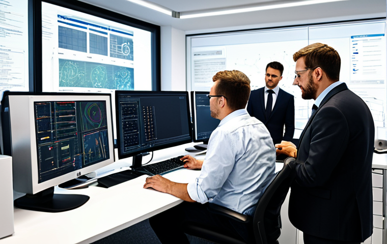 The "Gr&uuml;ndlichkeit" Workspace**

"A well-organized and clean office space in Germany, showcasing a team of professionals collaborating on a detailed engineering project. Focus on precision tools, technical documents, and a display screen showing complex schematics. Everyone is fully clothed in appropriate business attire. The atmosphere is calm and focused, emphasizing accuracy and attention to detail. safe for work, appropriate content, perfect anatomy, correct proportions, professional, family-friendly, high quality rendering."

**