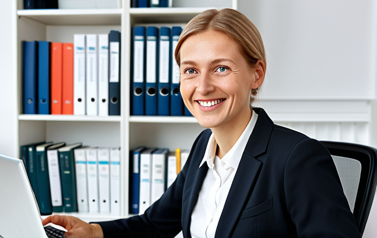 Modern German Office**

"A professional insurance advisor, female, in a modest business suit, sitting at a clean desk with a laptop in a bright, modern German office. She's smiling warmly and gesturing as if explaining something. Bookshelves and informational pamphlets are visible in the background. Fully clothed, appropriate attire, safe for work, perfect anatomy, natural proportions, professional, family-friendly, high quality."

**