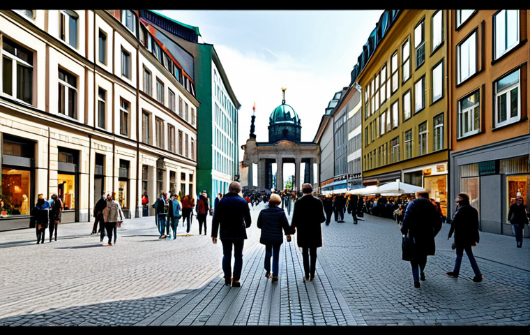 독일과 프랑스 문화 비교 - "A bustling street scene in Berlin, Germany, showcasing modern architecture alongside historical bui...