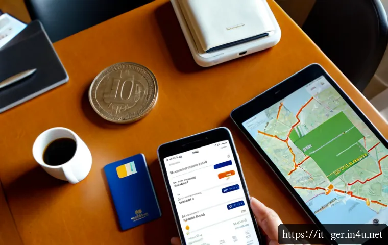 Home 17 독일 숙소 예약 팁 - Photorealistic travel-planning scene for booking accommodation in Germany, an Italian couple at a ti...